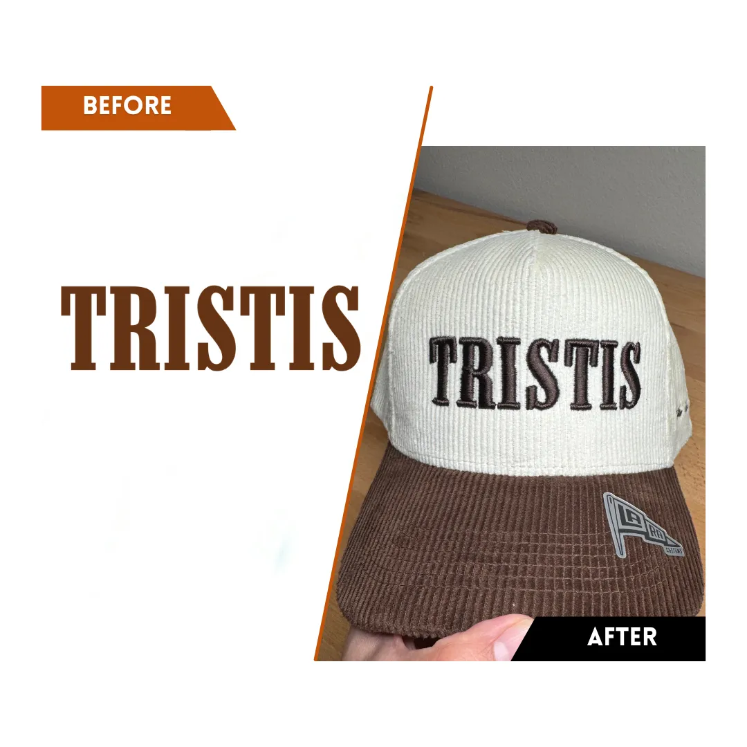 3D puff cap embroidery sample