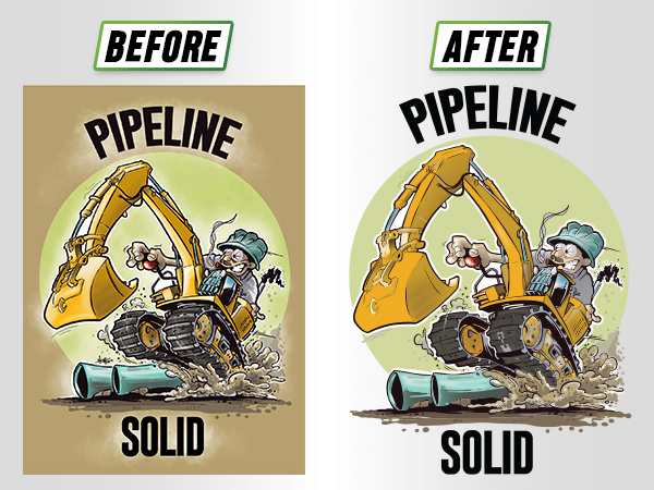 Before and after vector artwork sample